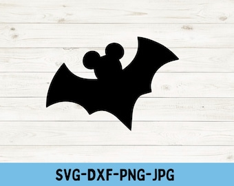 Mouse Bat svg, Halloween svg, Halloween png, dxf, jpeg, Digital Download, Cut File, Cricut, Silhouette, Glowforge, Mickey SVG
