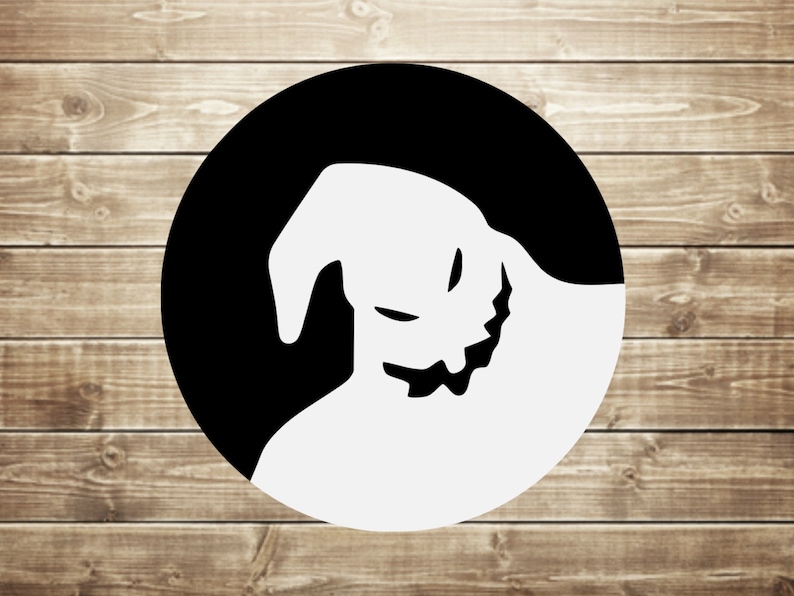May include: Black and white silhouette of a character with a stitched mouth and a pointed hat, resembling the character Jack Skellington from the movie The Nightmare Before Christmas.