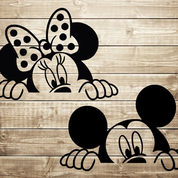 Minnie mickey peeking svg, minnie face svg, cut files for cricut silhouette, clipart, INSTANT DOWNLOAD