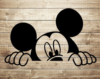 Mickey peeking svg, mickey face svg, car decal cut files for cricut silhouette, clipart, INSTANT DOWNLOAD