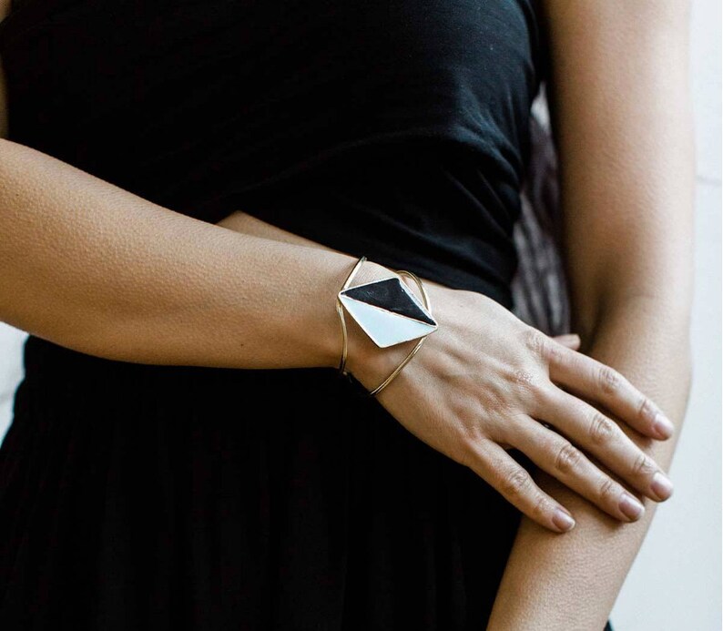 Split Diamond Cuff in Black /& Sky by Sseko