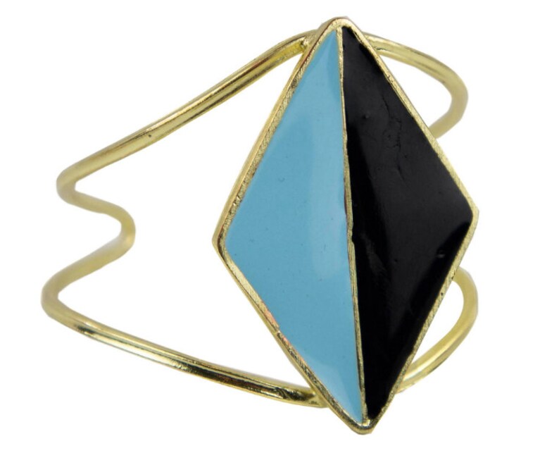 Split Diamond Cuff in Black /& Sky by Sseko