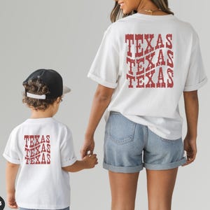Retro Texas Shirt Komfortfarben T-Shirt Unisex für Erwachsene T-Shirt Vintage Texas Shirt Niedliches Texas Grafik-T-Shirt Damen rotes Grafik-T-Shirt beunruhigt
