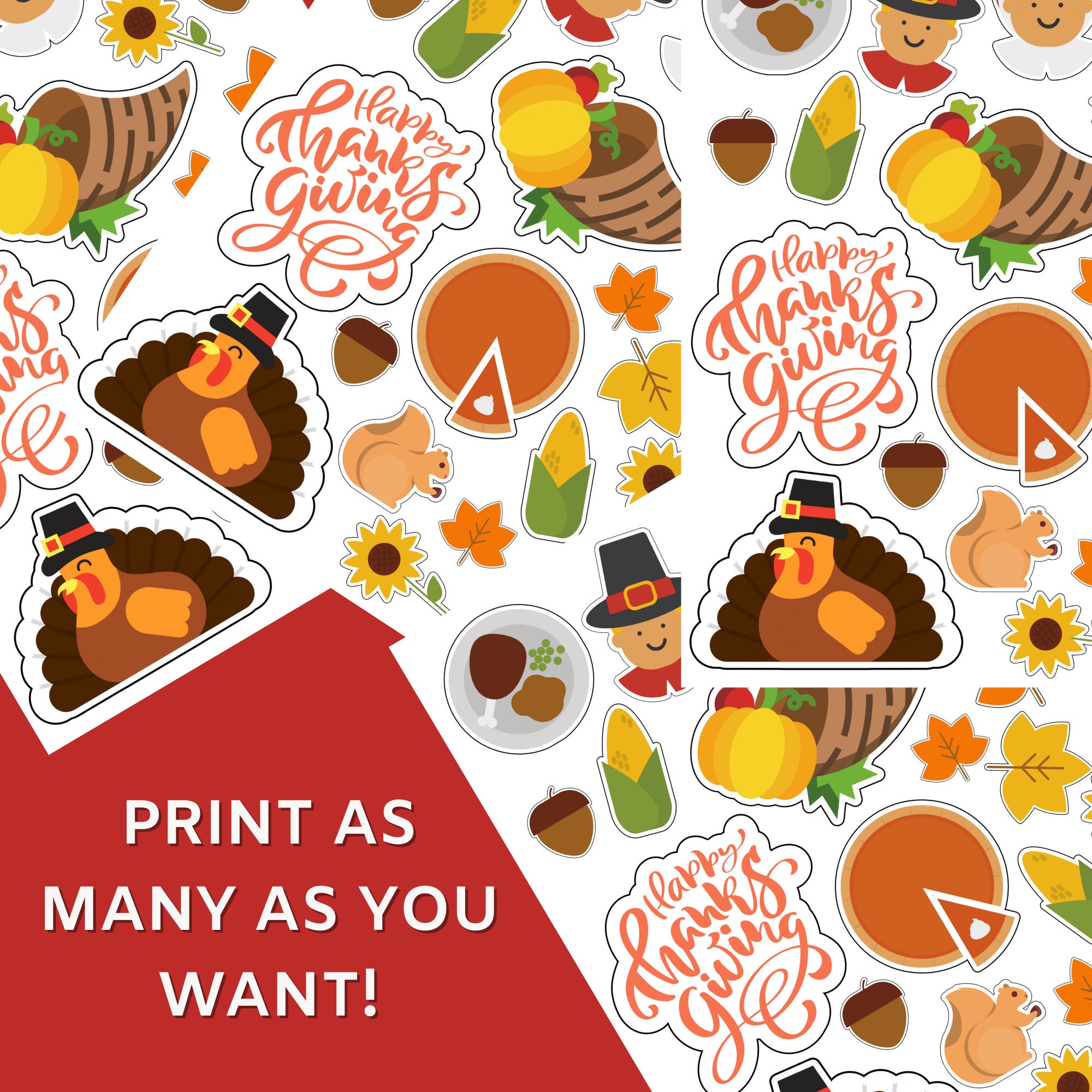 THANKSGIVING Sticker Pack sticker sheet cheap sticker Etsy