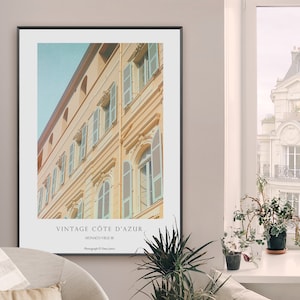 VINTAGE COTÉ D&#39;AZUR 2 Vintage Photograph, Old City of Monaco, South of France, Fine Art Photograph, Designer Pastel Colors