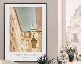 VINTAGE COTÉ D'AZUR 3 Vintage Photograph, Old City of Monaco, South of France, Fine Art Photograph, Designer Pastel Colors