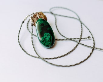 Drops of malachite without a chain