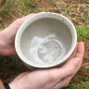 Cocoa, tea, matcha ceramic bowl optionally with matcha whisk