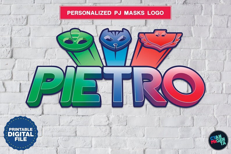 PJ Masks logo personalized with name Etsy