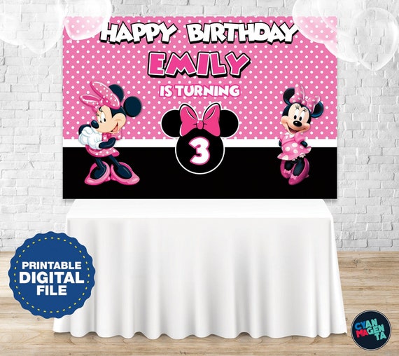 Minnie Mouse Backdrop For Birthday Party With Personalized Etsy