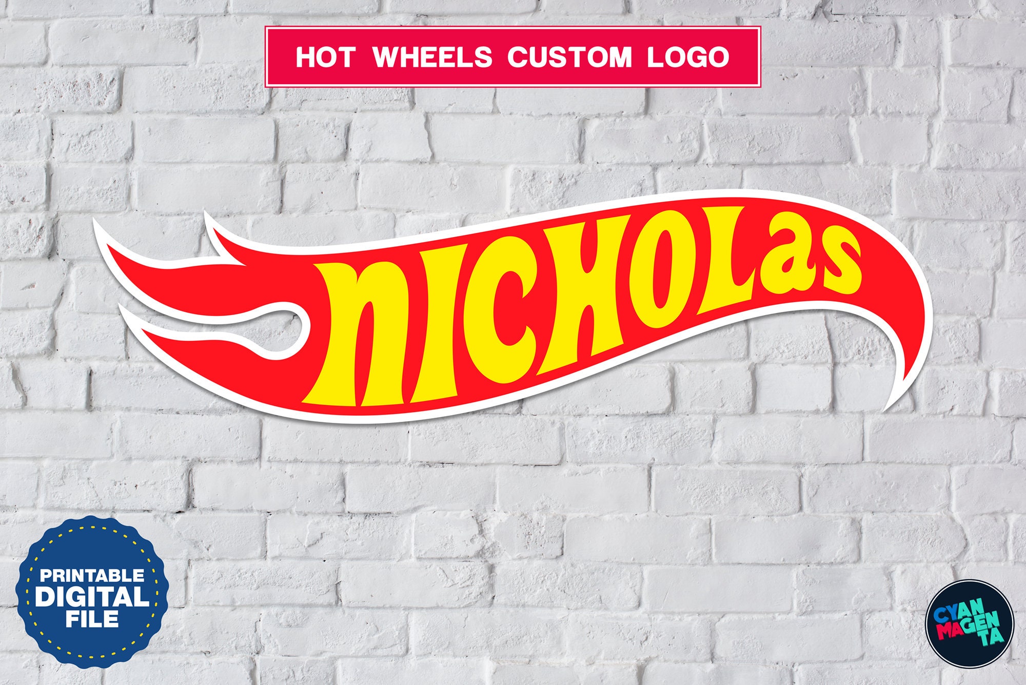 Hot Wheels custom logo with name Etsy Hot Wheels custom logo with name Etsy