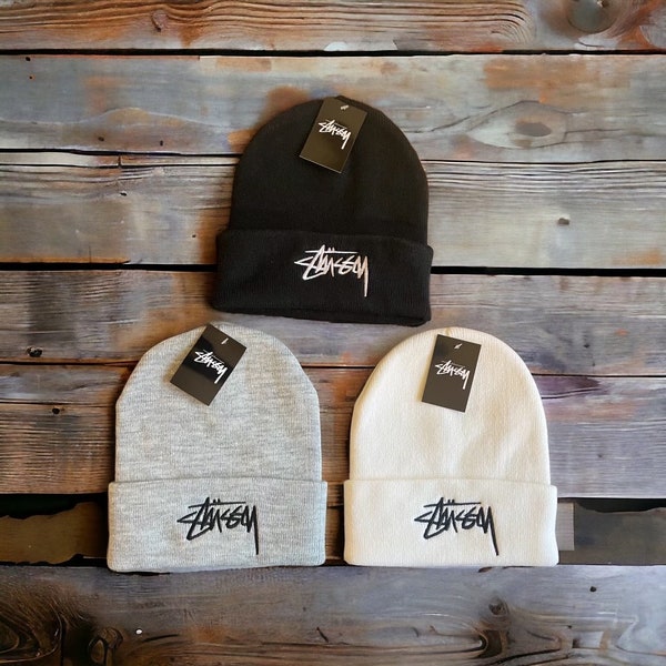 Bonnet STUSSY, bonnet d'hiver, ski, snowboard, cadeau pour elle, cadeau pour lui, streetwear, Saint-Valentin, hip hop, tuque, neuf, 8 pelotes