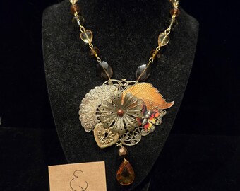 Crystal Beaded Fall Statement Necklace