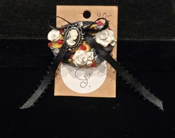 Silver Tone Victorian-Inspired Brooch