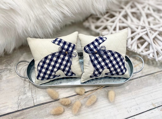 Navy plaid throw pillows cheap