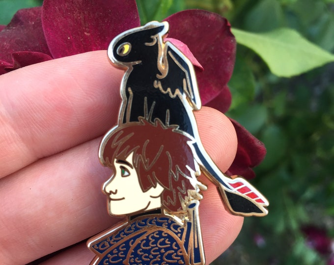 How to Train Your Dragon, Hiccup and Baby Toothless, Hard Enamel Gold