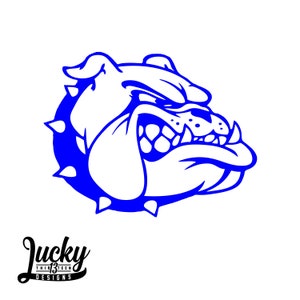 Bulldog mascot head vinyl sticker