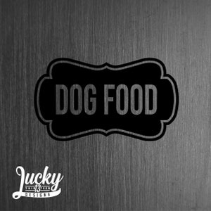 Fancy dog food label decal