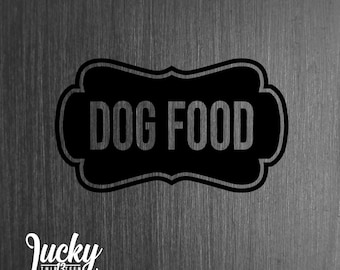 Fancy dog food label decal