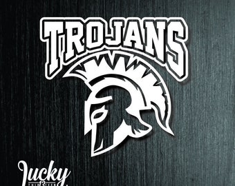 Trojans with Text vinyl decal