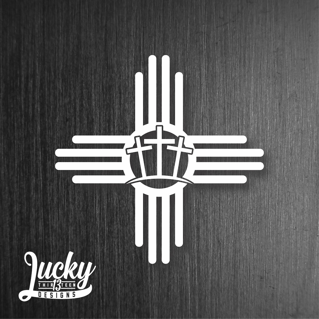 Zia With 3 Crosses Vinyl Decal - Etsy