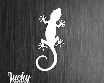 Gecko silhouette vinyl decal