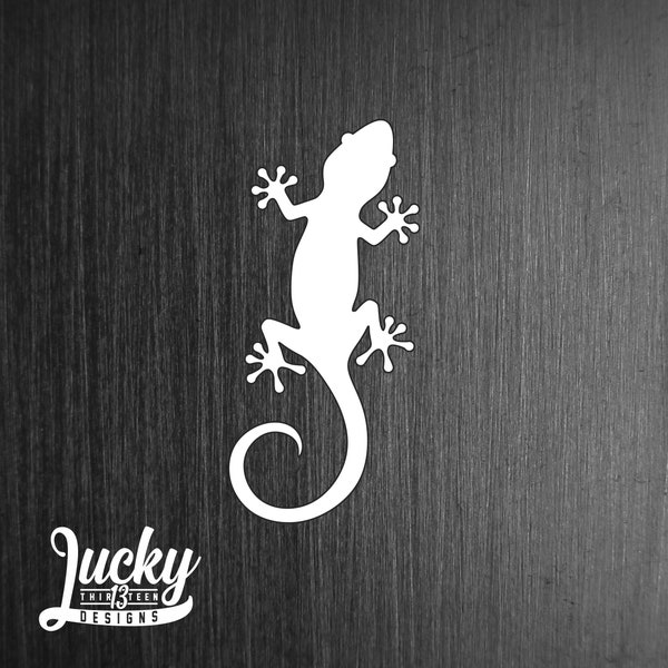 Gecko silhouette vinyl decal