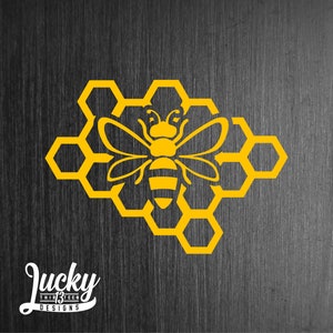 Bee and Honeycomb vinyl decal