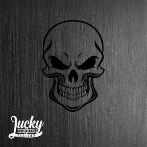 Grinning skull vinyl decal