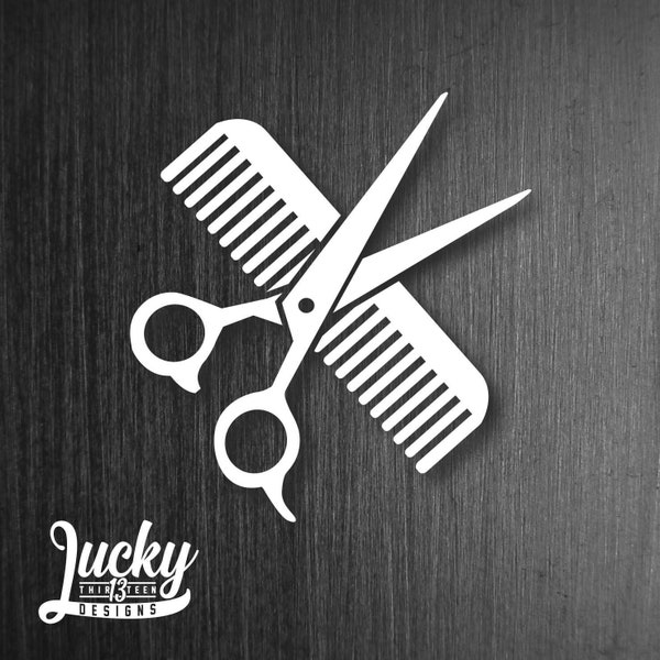 Barber / Hair Dresser Shears and comb vinyl decals