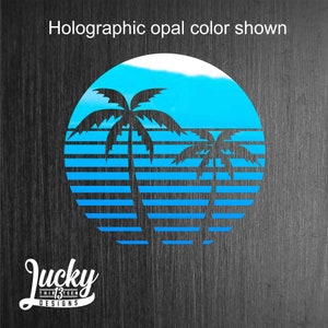 Palm tree sun vinyl decal