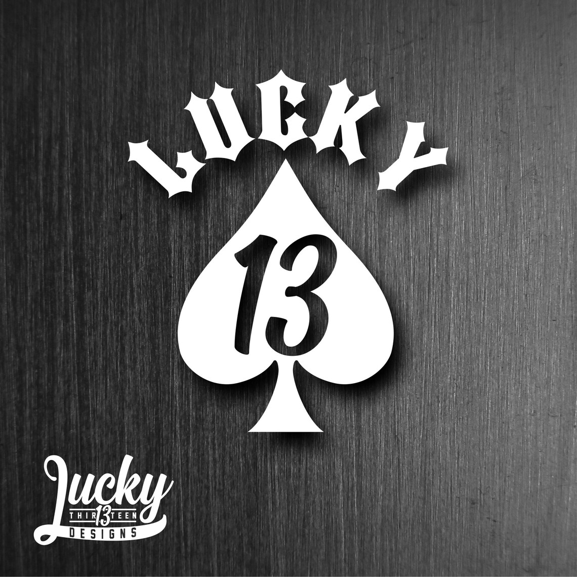 Lucky 13 Spade Vinyl Decal - Etsy UK