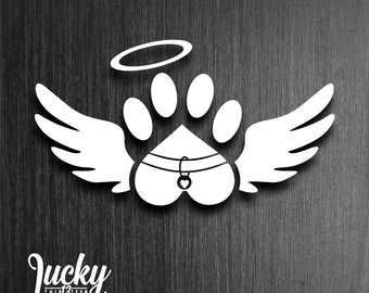 Pet memorial paw decal