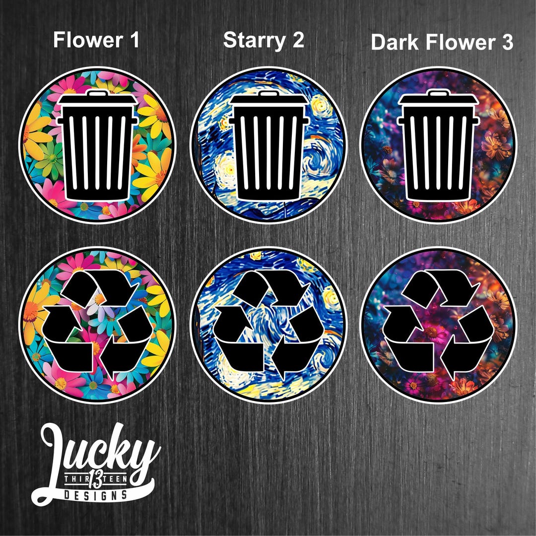 Recycle Program Decal Colorfull Trash and Recycle Icon Vinyl Decals - Etsy