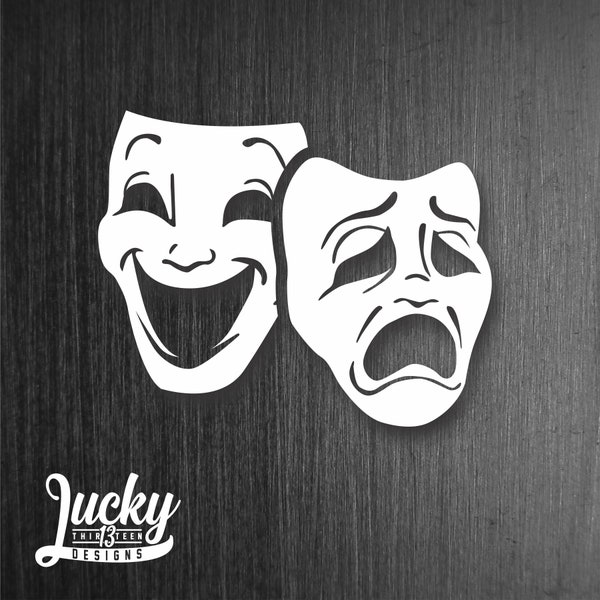 Greek theater mask vinyl decal