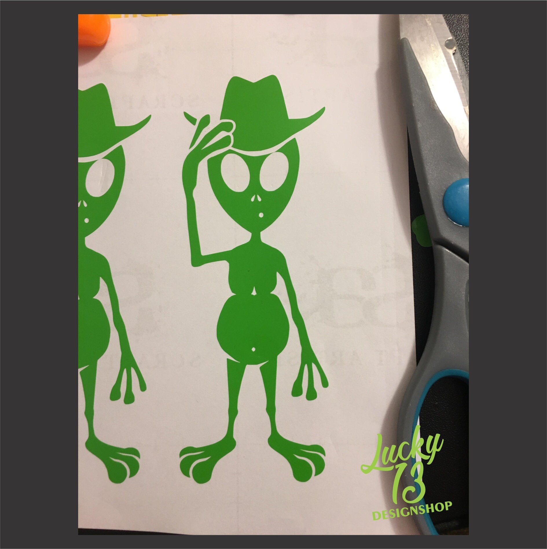 Vinyl Decal Sticker Roswell Alien Tipping the Hat Etsy