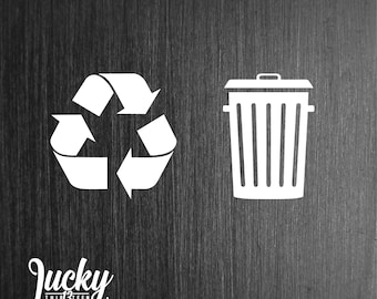 Recycle and Trash indicator decals / recycle/ trash / Vinyl decal