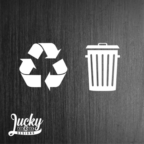 Recycle and Trash indicator decals / recycle/ trash / Vinyl decal