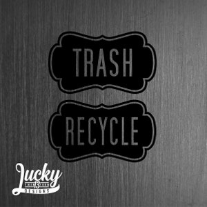 Fancy trash and Recycle vinyl sticker set