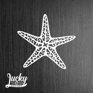 Fancy starfish vinyl decal