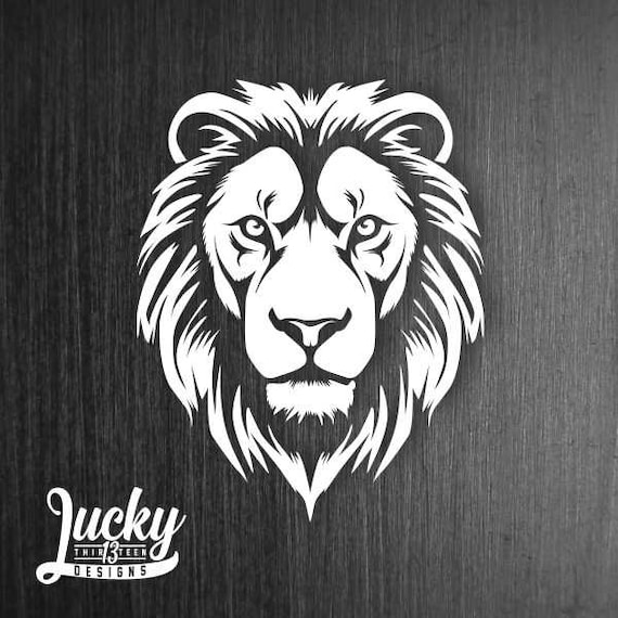 Lion Head Vinyl Decal - Etsy