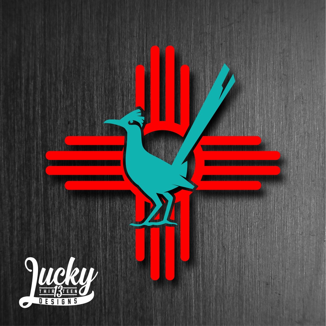 Zia With Roadrunner Vinyl Decal - Etsy