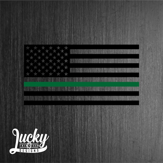 Thin Green line Flag decal