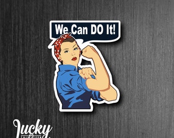 Rosie the riveter decal sticker