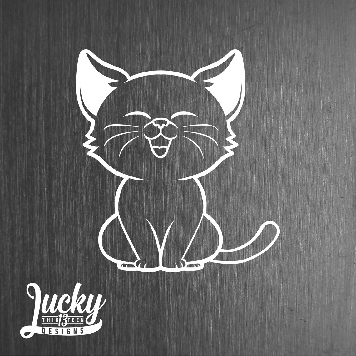Cute Cat Vinyl Decal Etsy