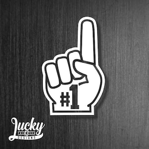 Number #1  hand vinyl decal