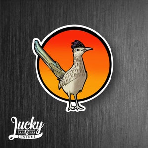 Illustrated Roadrunner sunset vinyl decal