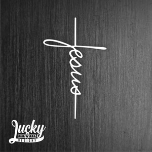 Jesus cross vinyl decal