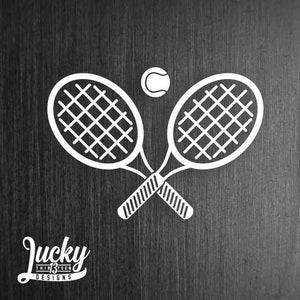 Crossed tennis rackets vinyl decals