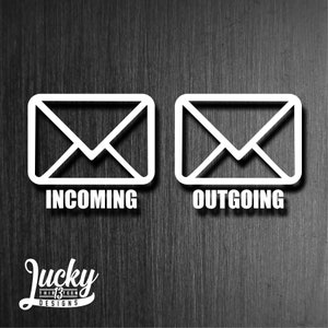 Mail incoming and outgoing vinyl decal set